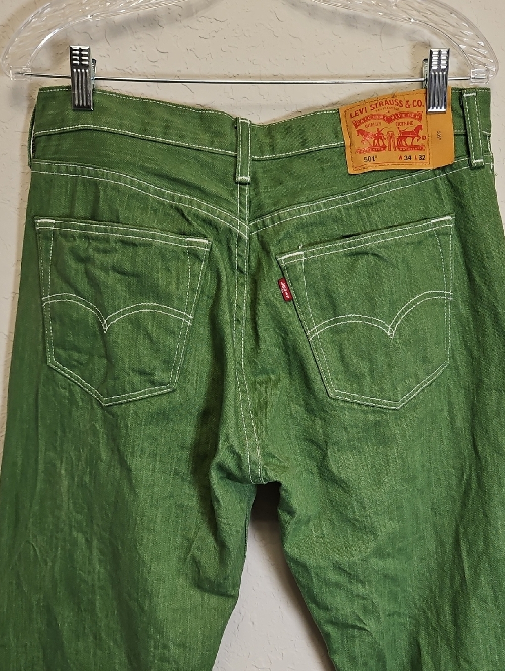Levi's Men's Straight Jeans in Green - Picture 8 of 16